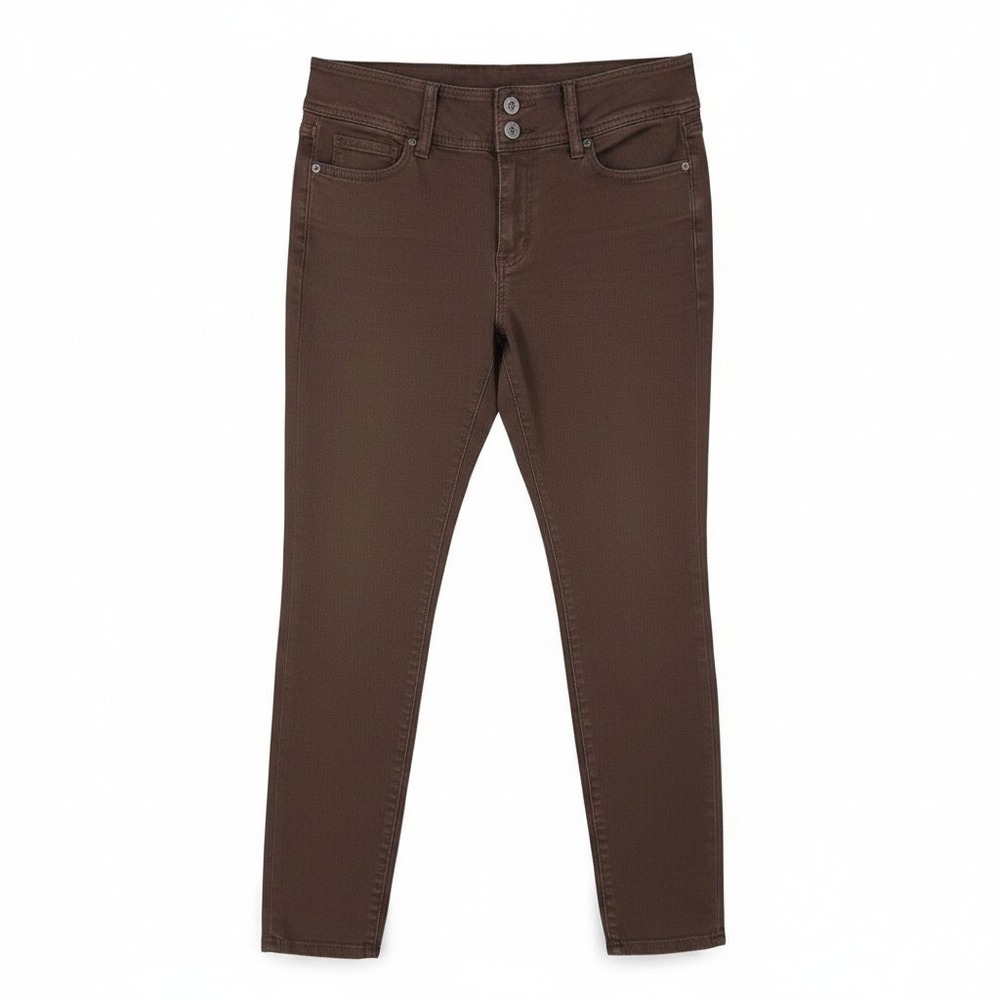 Kut from the Kloth High Rise Ankle Skinny Brown Stretch Pants Womens 10